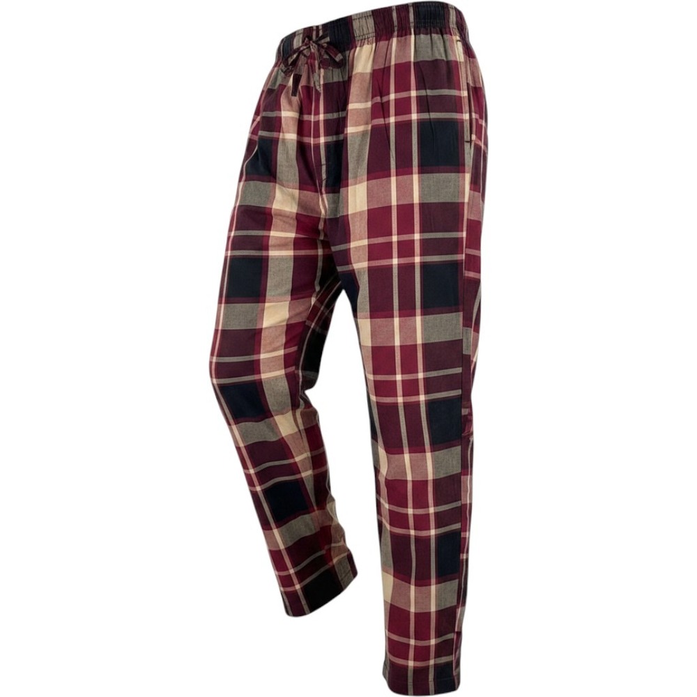 Sonoma Goods For Life Mens XL Plaid Pajama Pants Burgundy Woven Cotton Sleepwear